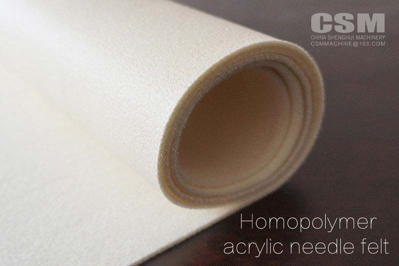 Homopolymer acrylic needle felt